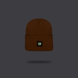 DOLLY NOIRE  Classic Logo Label Beanie Brown