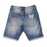 Jeans Corto Blu Con Piccoli Strappi