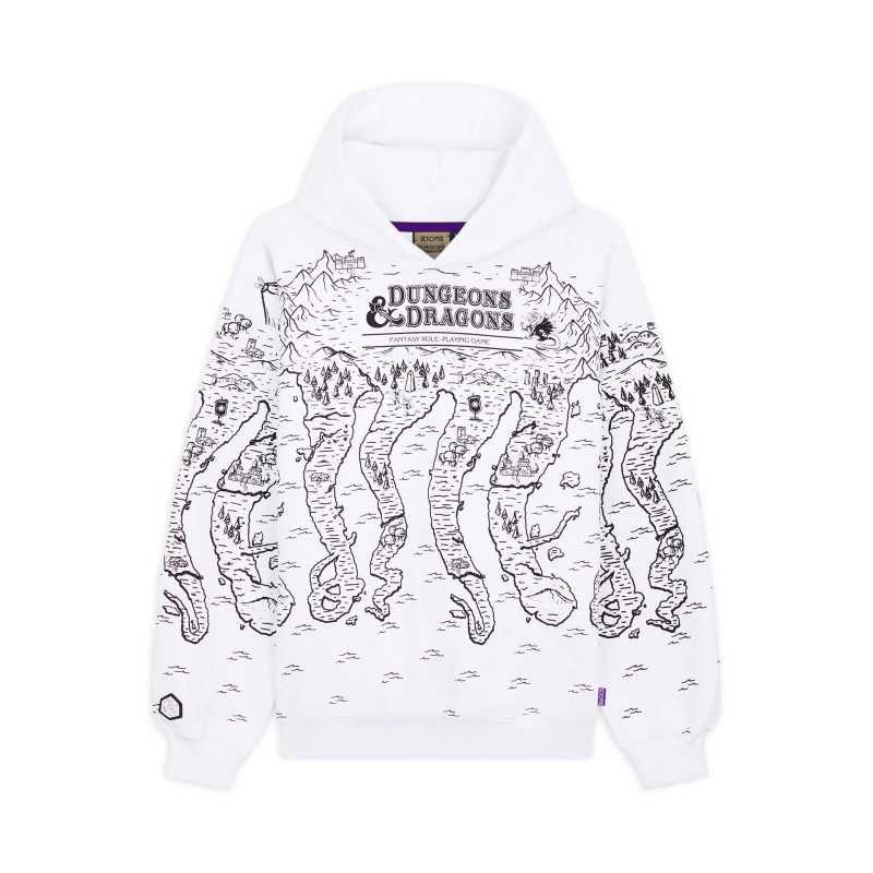 OCTOPUS Dungeons & Dragons Octopus Map Hoodie White