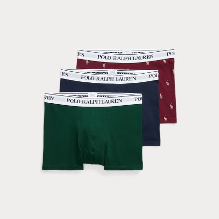 POLO RALPH LAUREN Tre paia di boxer in cotone stretch AOP/BLK/HTR