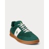 POLO RALPH LAUREN Sneaker Heritage Aera in camoscio Foresta/Bianco