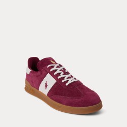 POLO RALPH LAUREN Sneaker Heritage Aera in camoscio Bordeaux