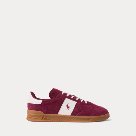 POLO RALPH LAUREN Sneaker Heritage Aera in camoscio Bordeaux