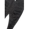 Jeans Regular Finti Strappi Nero