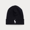 POLO RALPH LAUREN Beanie in Cotone Pettinato Nero