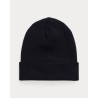 POLO RALPH LAUREN Beanie in Cotone Pettinato Nero