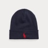 POLO RALPH LAUREN Beanie in Cotone Pettinato Blu