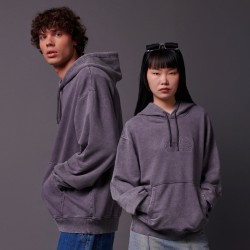 DOLLY NOIRE  Acid Wash Hoodie Grey