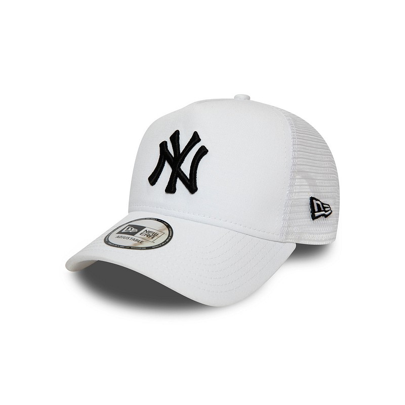 New York Yankees White A-Frame Trucker Cap