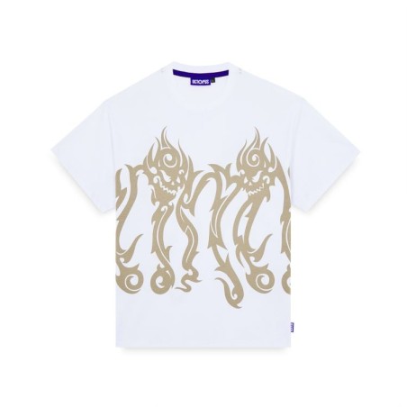 OCTOPUS Tribal Skull Tee White