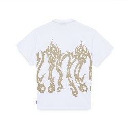 OCTOPUS Tribal Skull Tee White