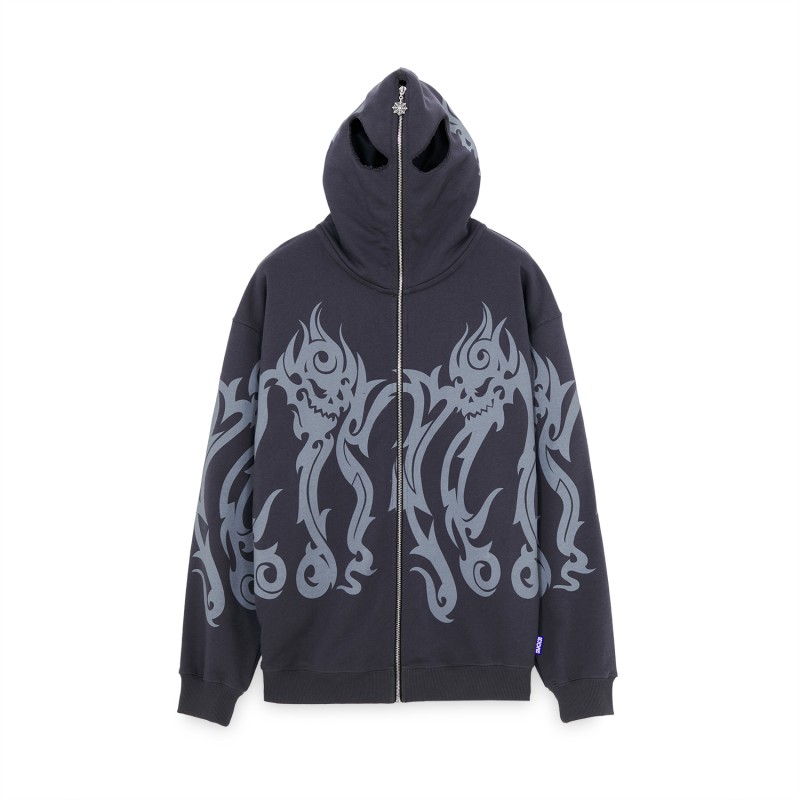 OCTOPUS Tribal Skull Full Zip Hoodie