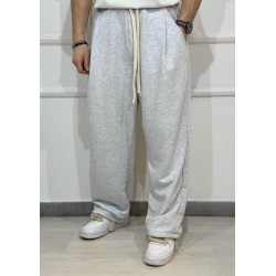 Pantalone Tuta Palazzo Felpa Leggera Grigio