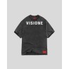 VISION OF SUPER T-Shirt Stone Wash Stampa Sirena Dietro e Visione