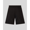 VISION OF SUPER Shorts Nero con Fiamme Nere Ricamate